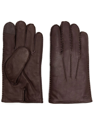 

Logo-debossed leather gloves, Polo Ralph Lauren Logo-debossed leather gloves