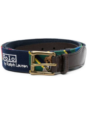 

Graphic-print leather belt, Polo Ralph Lauren Graphic-print leather belt