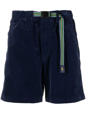 

Velvet buckled-waistband shorts, Polo Ralph Lauren Velvet buckled-waistband shorts