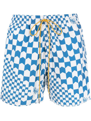 

Check-print swim shorts, Rhude Check-print swim shorts