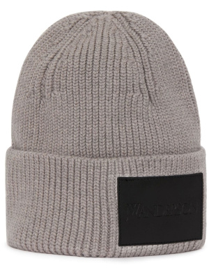 

Ribbed logo-patch beanie, JW Anderson Ribbed logo-patch beanie
