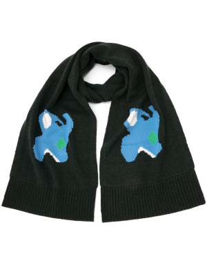 

Intarsia-knit elephant scarf, JW Anderson Intarsia-knit elephant scarf