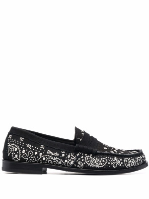 

Bandana-print raw-cut loafers, Rhude Bandana-print raw-cut loafers