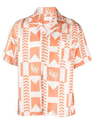 

Geometric-print linen shirt, Rhude Geometric-print linen shirt