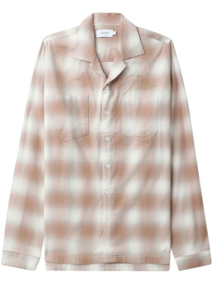 

Logo-embroidered check-print shirt, Rhude Logo-embroidered check-print shirt