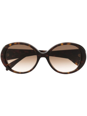 

Tortoiseshell-effect oval-frame sunglasses, Alexander McQueen Eyewear Tortoiseshell-effect oval-frame sunglasses