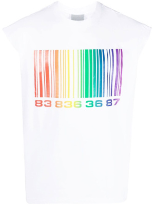 

Barcode-print sleeveless vest top, VTMNTS Barcode-print sleeveless vest top