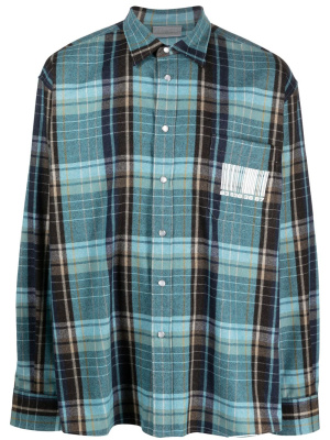 

Bar-code print wool-blend shirt, VTMNTS Bar-code print wool-blend shirt