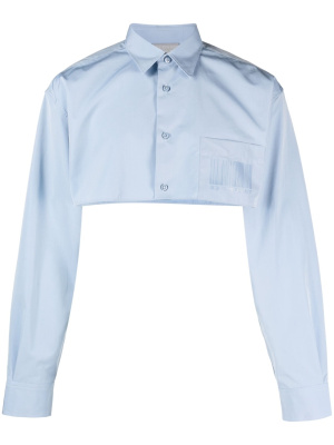 

Barcode-print cotton cropped shirt, VTMNTS Barcode-print cotton cropped shirt