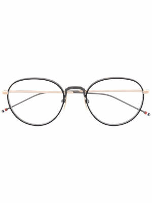 

RWB-stripe round-frame glasses, Thom Browne Eyewear RWB-stripe round-frame glasses