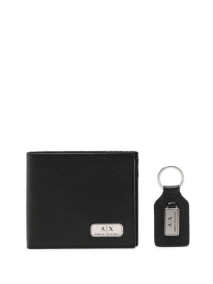 

Logo-plaque leather wallet set, Armani Exchange Logo-plaque leather wallet set