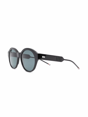 

Logo-plaque round-frame sunglasses, Thom Browne Eyewear Logo-plaque round-frame sunglasses