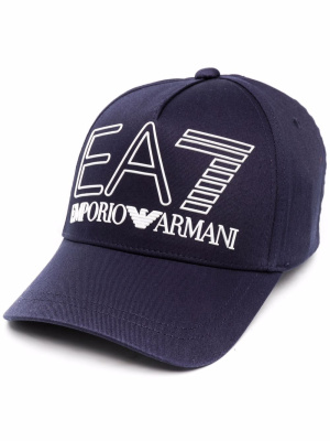 

Logo-embossed cotton baseball cap, Ea7 Emporio Armani Logo-embossed cotton baseball cap
