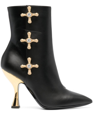 

100mm faucet-detail leather boots, Moschino 100mm faucet-detail leather boots