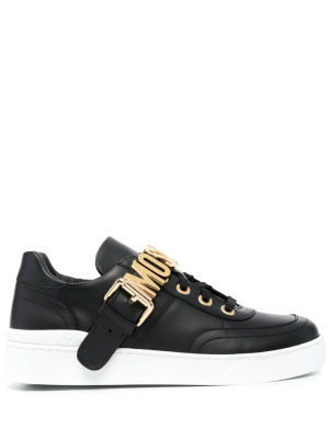 

Leather logo-lettering sneakers, Moschino Leather logo-lettering sneakers