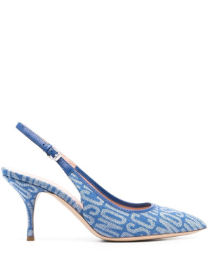 

Logo-pattern slingback pumps, Moschino Logo-pattern slingback pumps