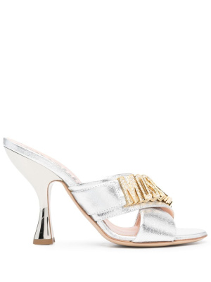 

110mm metallic mules, Moschino 110mm metallic mules