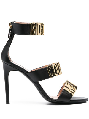 

Logo-letter leather sandals, Moschino Logo-letter leather sandals