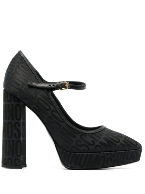 

Logo-pattern print pumps, Moschino Logo-pattern print pumps