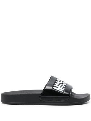 

Logo-strap pool slides, Moschino Logo-strap pool slides