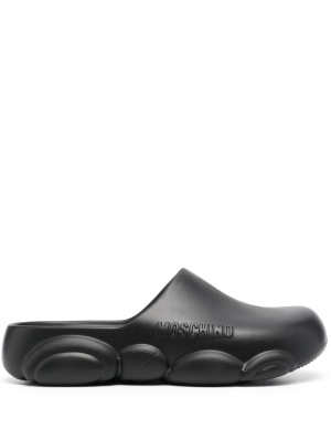 

Round-toe chunky-sole slides, Moschino Round-toe chunky-sole slides