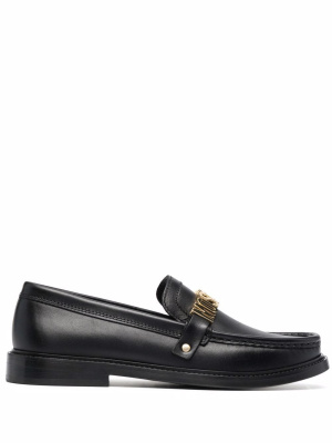 

Logo plaque loafers, Moschino Logo plaque loafers