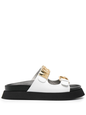 

Logo-plaque flat sandals, Moschino Logo-plaque flat sandals