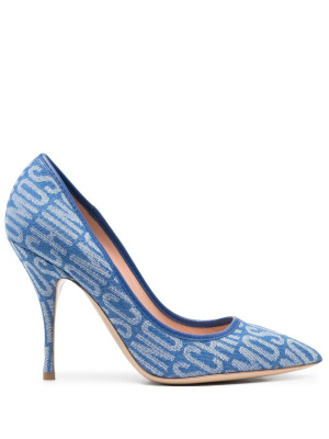 

105mm logo-pattern pumps, Moschino 105mm logo-pattern pumps