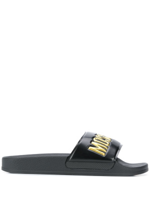 

Flat logo slides, Moschino Flat logo slides