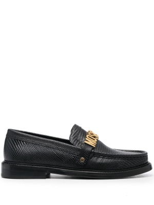 

Logo-plaque leather loafers, Moschino Logo-plaque leather loafers