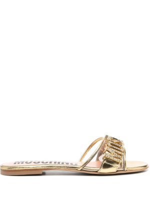 

Open-toe calf-leather slides, Moschino Open-toe calf-leather slides