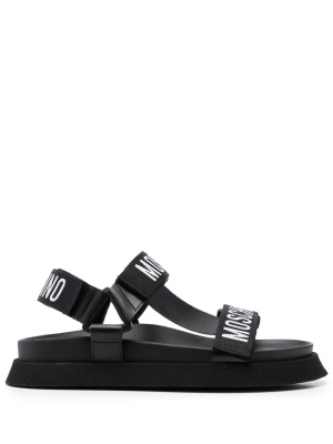 

Jacquard-logo strap sandals, Moschino Jacquard-logo strap sandals