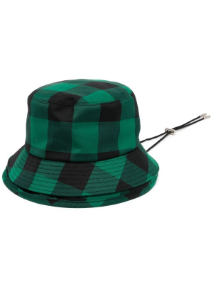 

Check-pattern logo-print bucket hat, Sacai Check-pattern logo-print bucket hat
