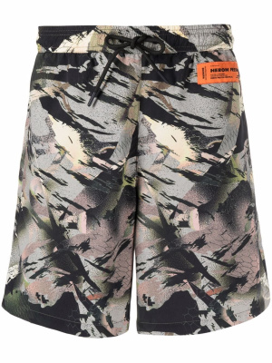 

Abstract-print swim shorts, Heron Preston Abstract-print swim shorts