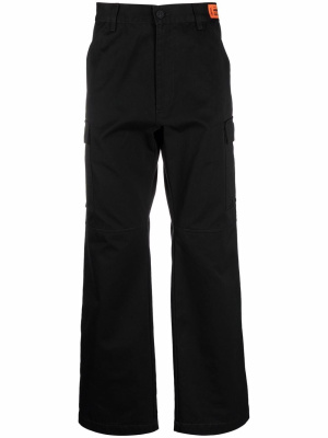 

Logo-tape detail cargo trousers, Heron Preston Logo-tape detail cargo trousers
