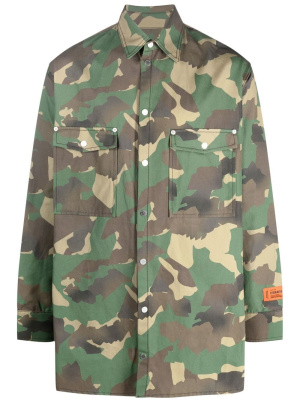 

Camouflage-print shirt jacket, Heron Preston Camouflage-print shirt jacket