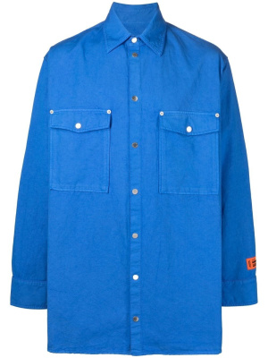 

Logo-patch button-up shirt, Heron Preston Logo-patch button-up shirt