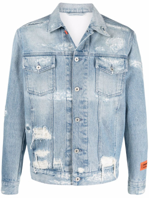 

Distressed denim jacket, Heron Preston Distressed denim jacket