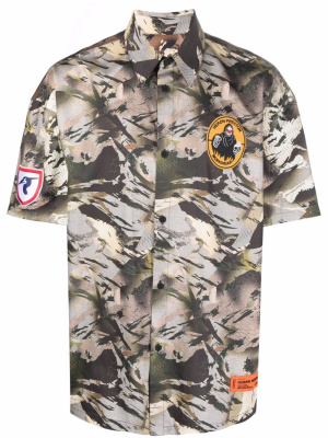 

Camouflage-print bowling shirt, Heron Preston Camouflage-print bowling shirt