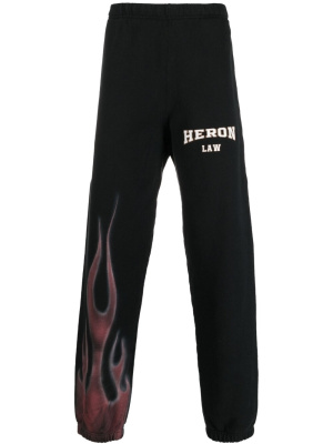 

Flame-print cotton track pants, Heron Preston Flame-print cotton track pants