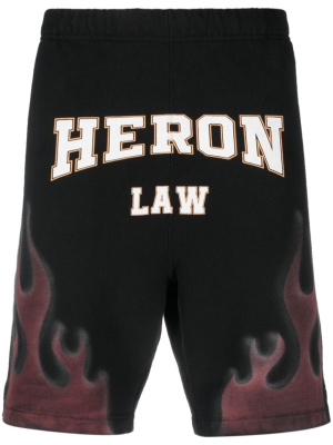 

Flame-print cotton shorts, Heron Preston Flame-print cotton shorts