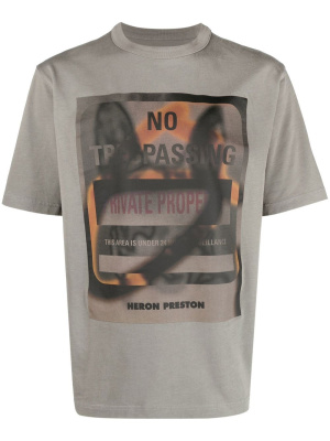 

Graphic-print organic cotton T-shirt, Heron Preston Graphic-print organic cotton T-shirt