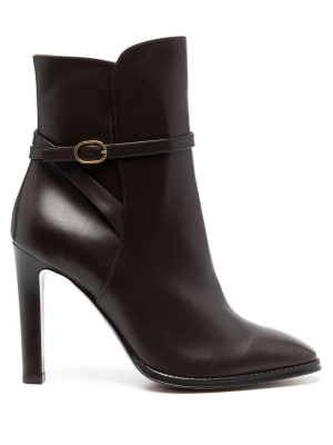 

Nellie Burnished 100mm calfskin booties, Ralph Lauren Collection Nellie Burnished 100mm calfskin booties