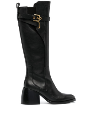 

80mm buckled leather boots, See by Chloé 80mm buckled leather boots