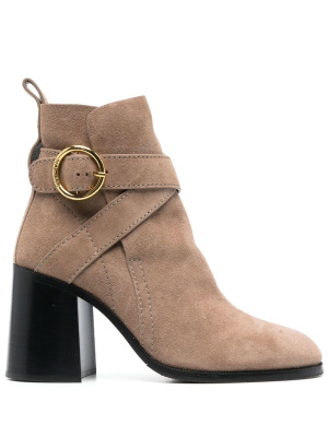 

85mm slip-on suede boots, See by Chloé 85mm slip-on suede boots