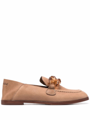 

Tortoiseshell-effect chain-link loafers, See by Chloé Tortoiseshell-effect chain-link loafers