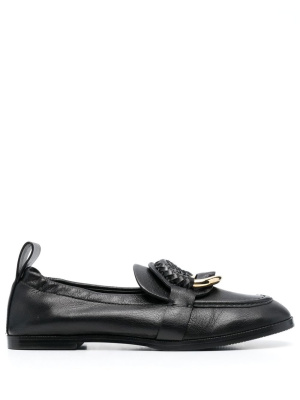 

Hana ring-detail leather loafers, See by Chloé Hana ring-detail leather loafers