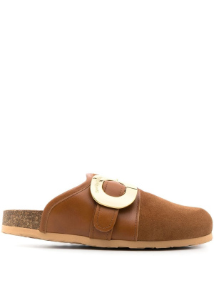 

Buckle-fastening suede mules, See by Chloé Buckle-fastening suede mules