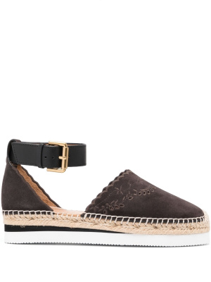 

Buckled-ankle suede espadrilles, See by Chloé Buckled-ankle suede espadrilles