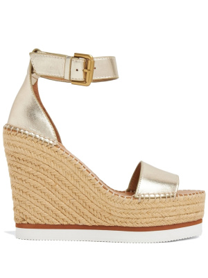 

105mm Glyn Espadrille Wedges, See by Chloé 105mm Glyn Espadrille Wedges